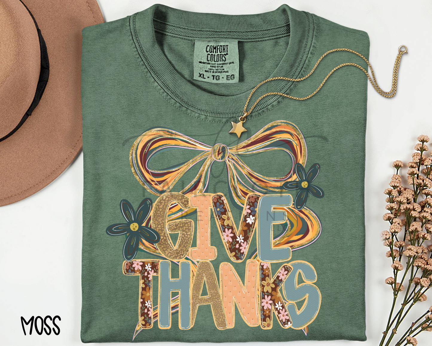 Give Thanks Watercolor Bow