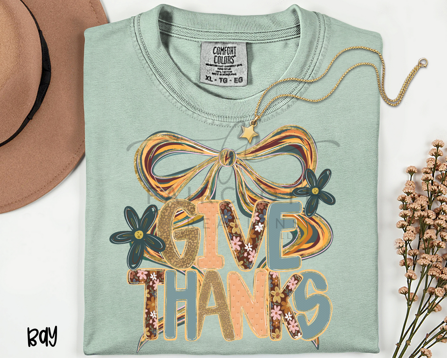 Give Thanks Watercolor Bow