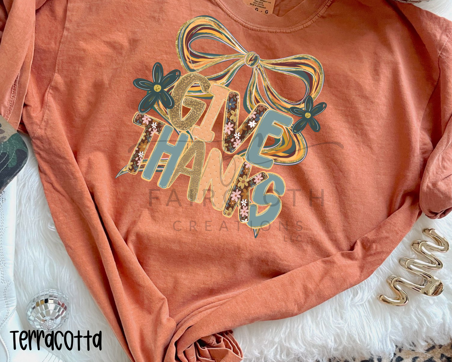 Give Thanks Watercolor Bow