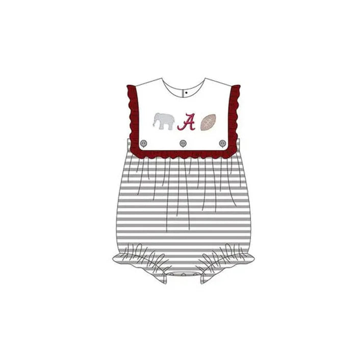 Elephant Grey Striped Girl Bubble