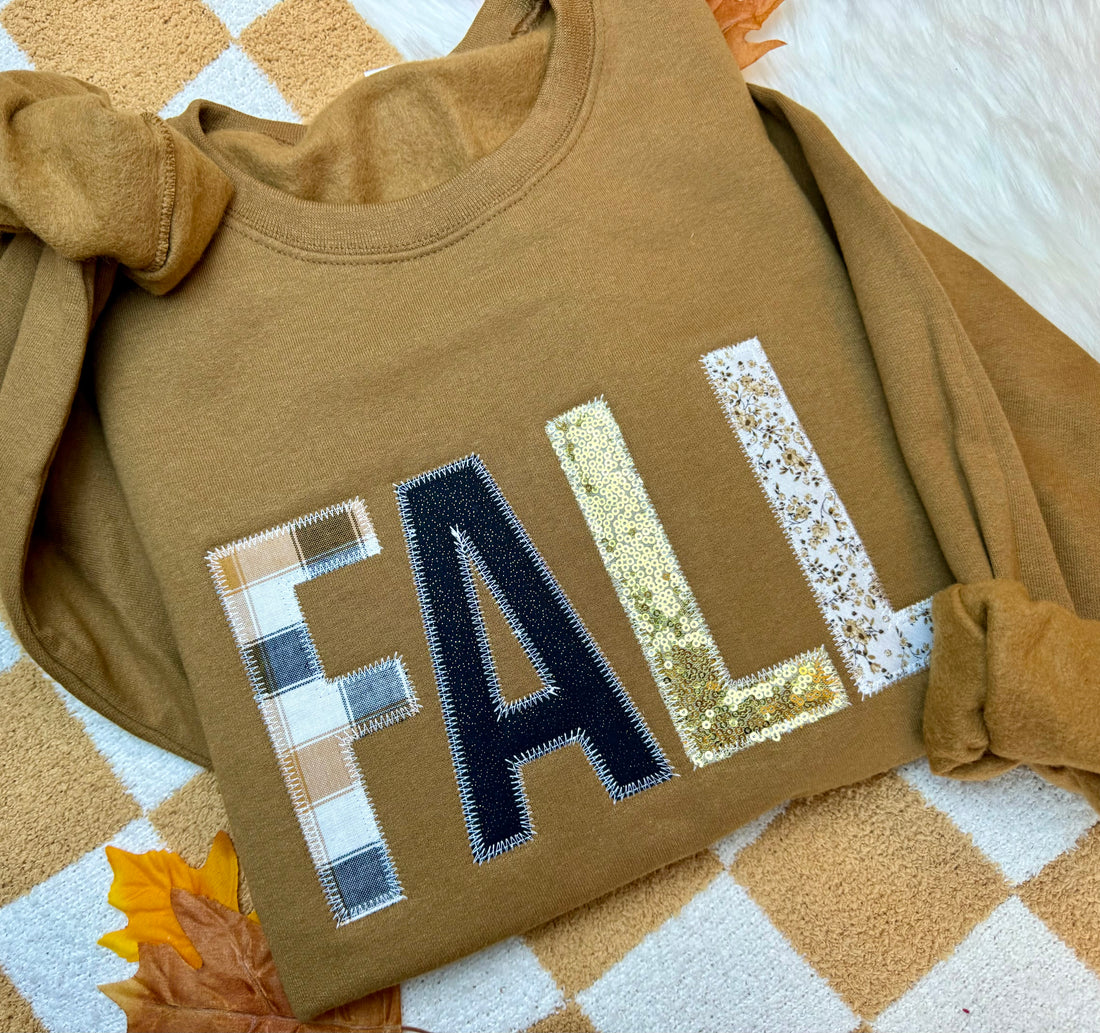 Fall Mutli Brown Theme Embroidered Applique