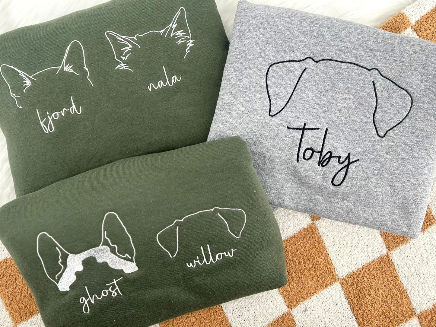 Embroidered Dog Outlines
