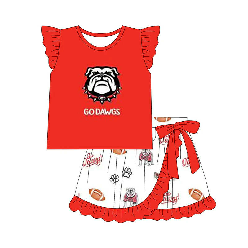 Dog Skort Set with Red Shirt