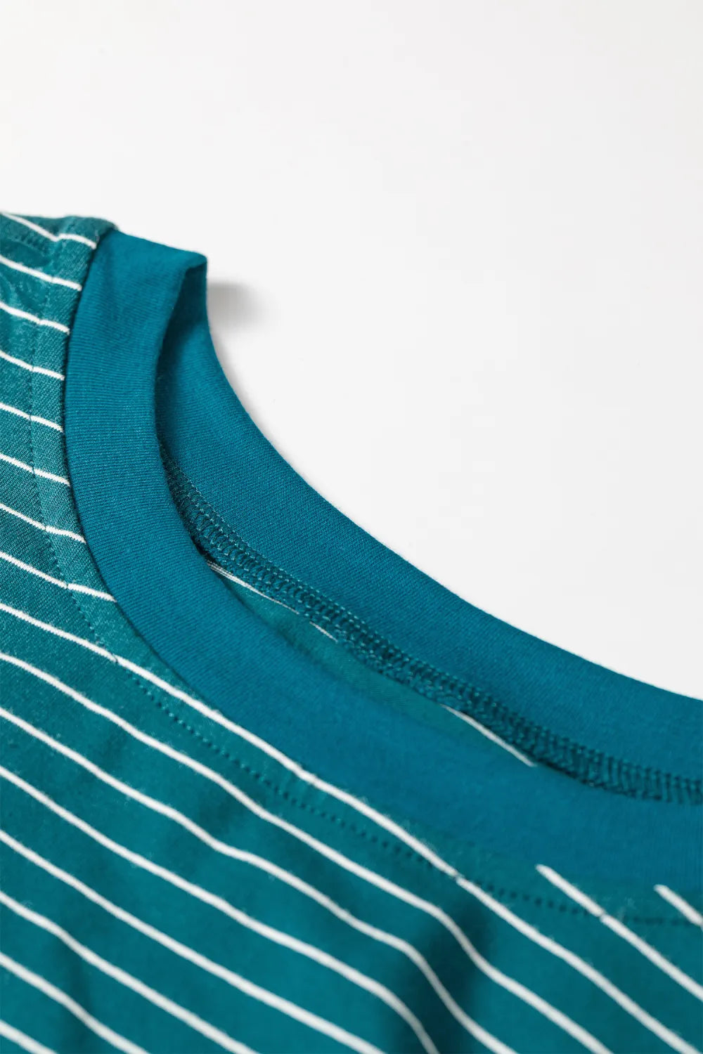 Green Stripe Dropped Shoulder 2pc Set
