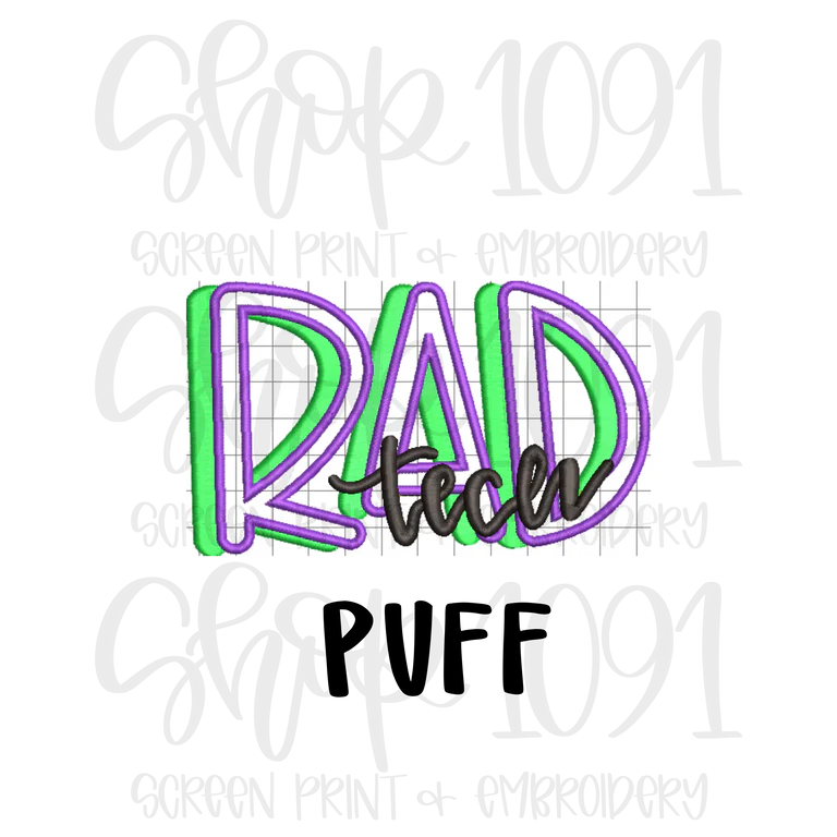 Rad Nurse Puff POCKET SIZE Embroidered