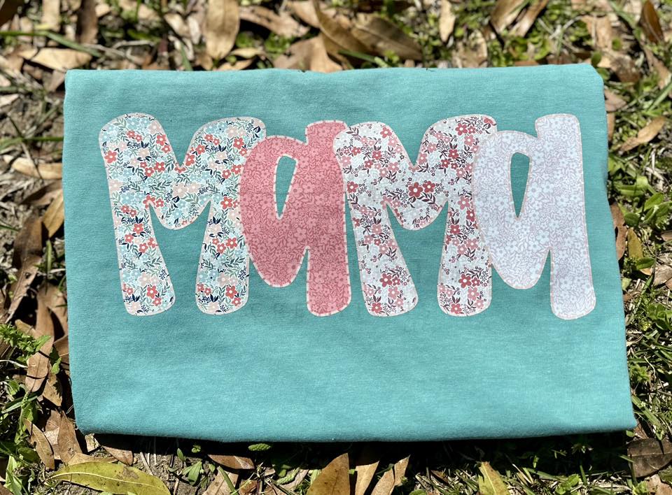 Teal and Coral Floral Mama