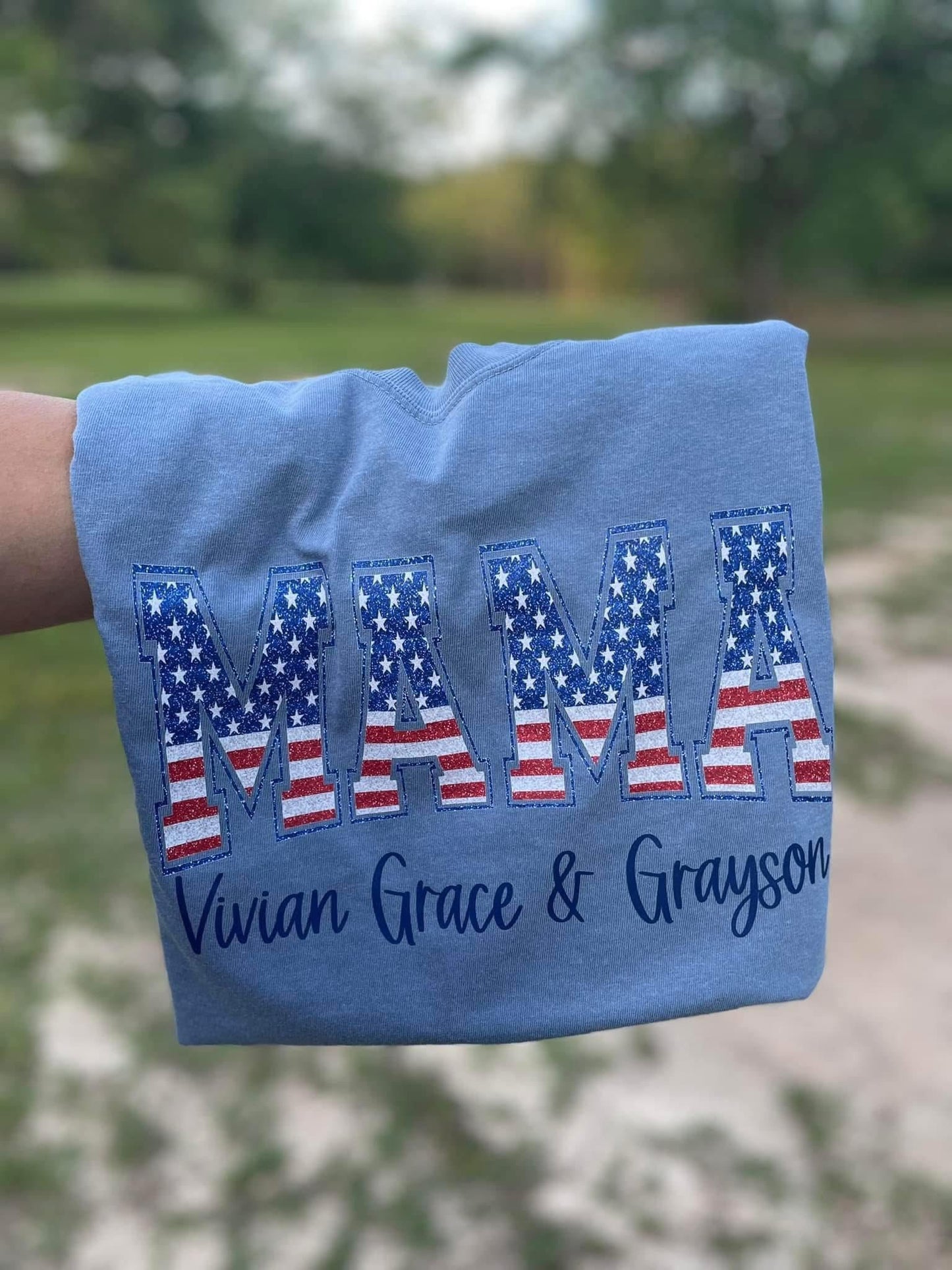 4th July Stars then Stripes and Name