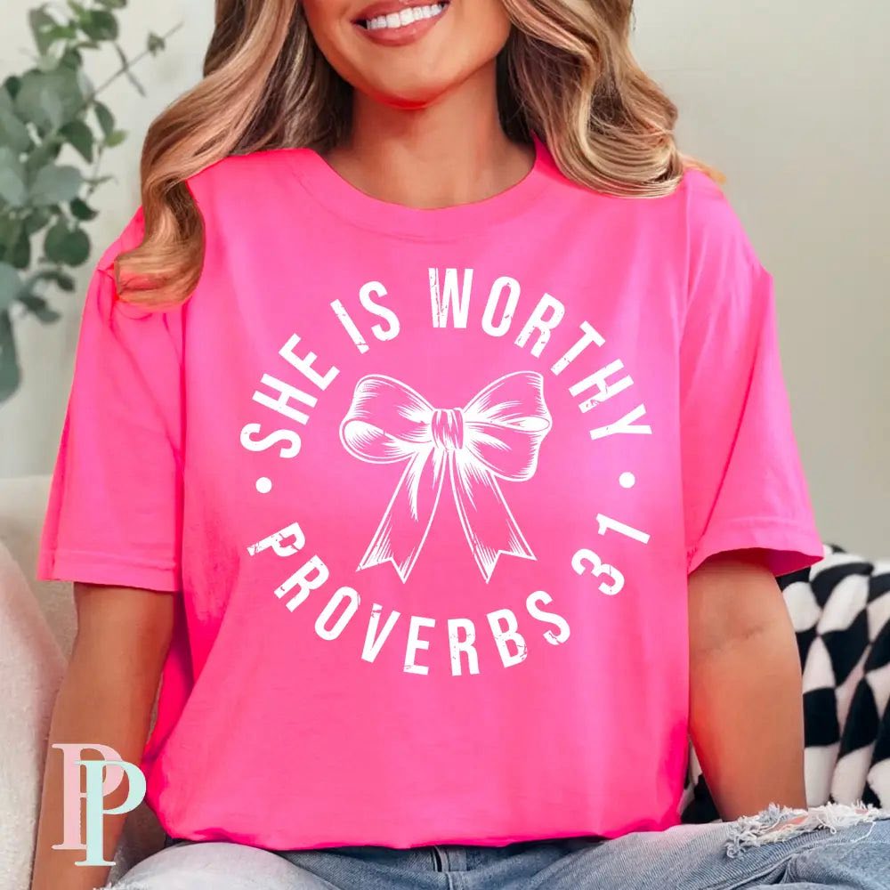 She is Worthy- One Bow- White