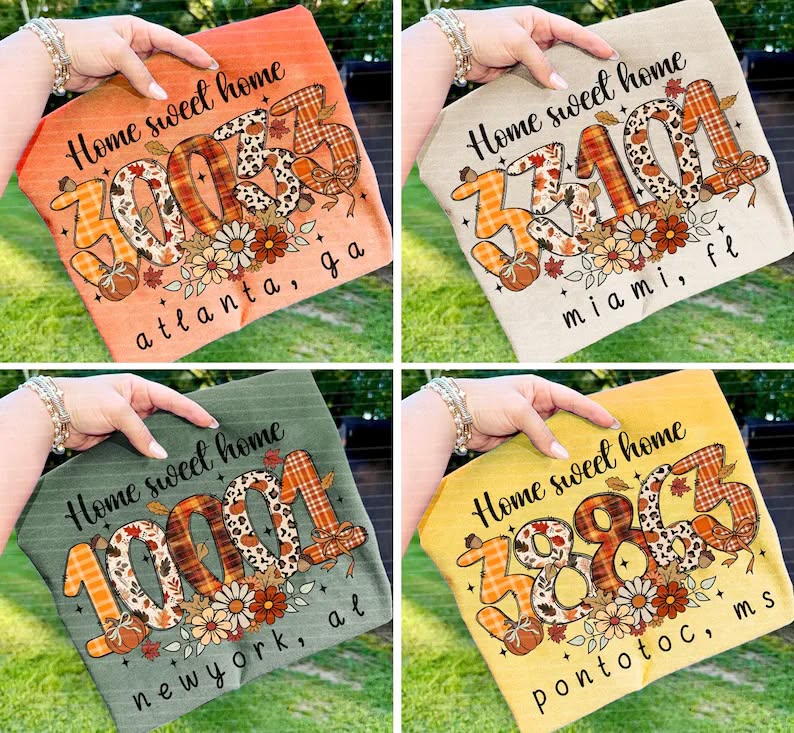 CUSTOM Zipcode Fall Designs
