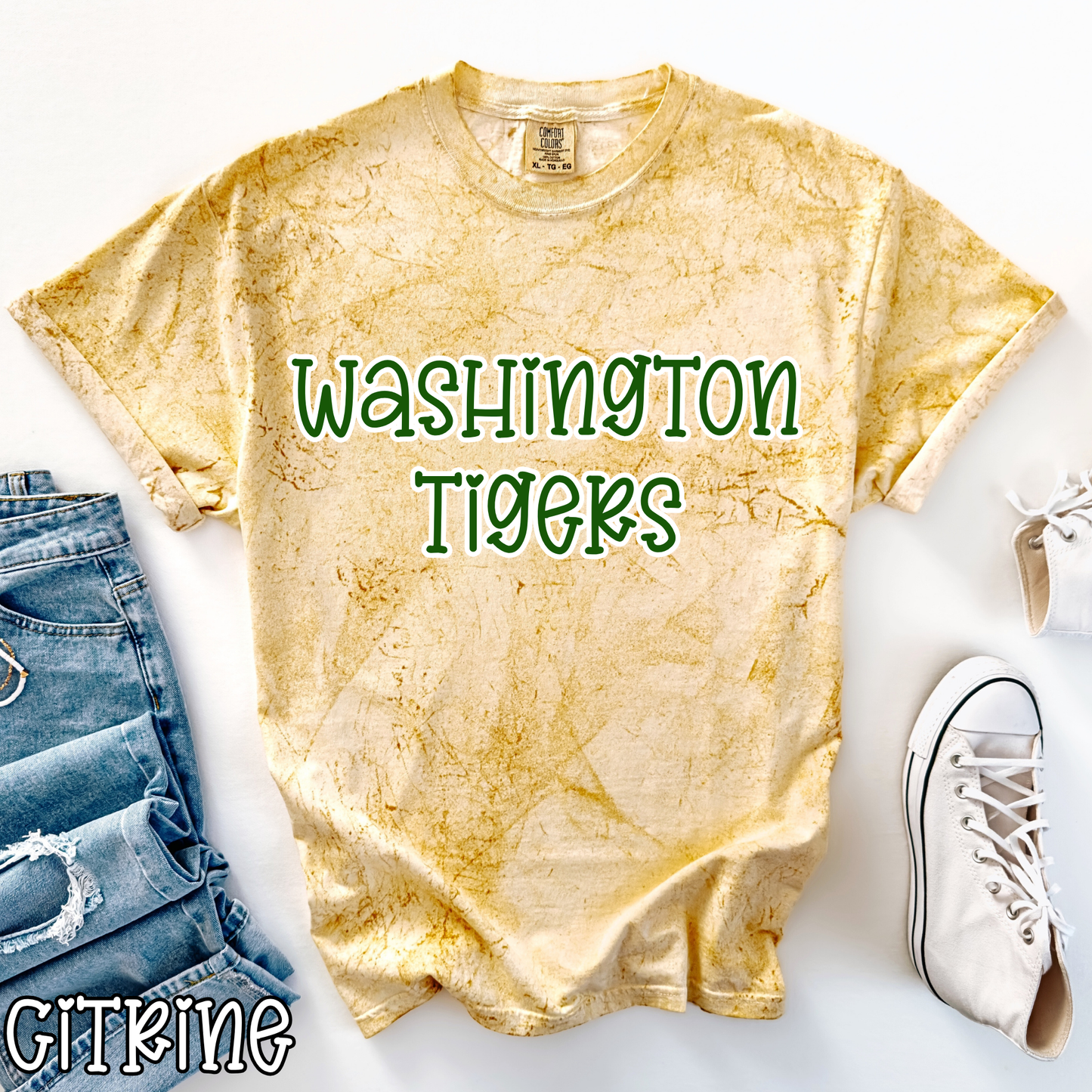 Washington Tigers Pop Name with Outline