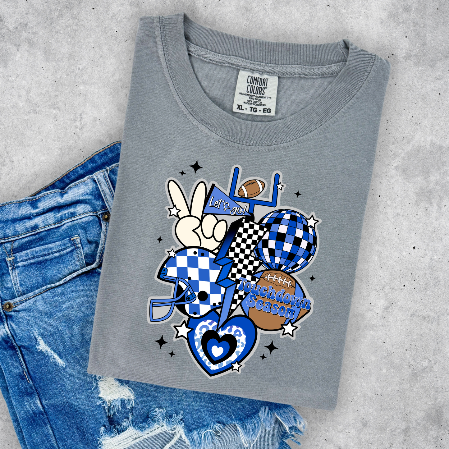 Blue Football Collage