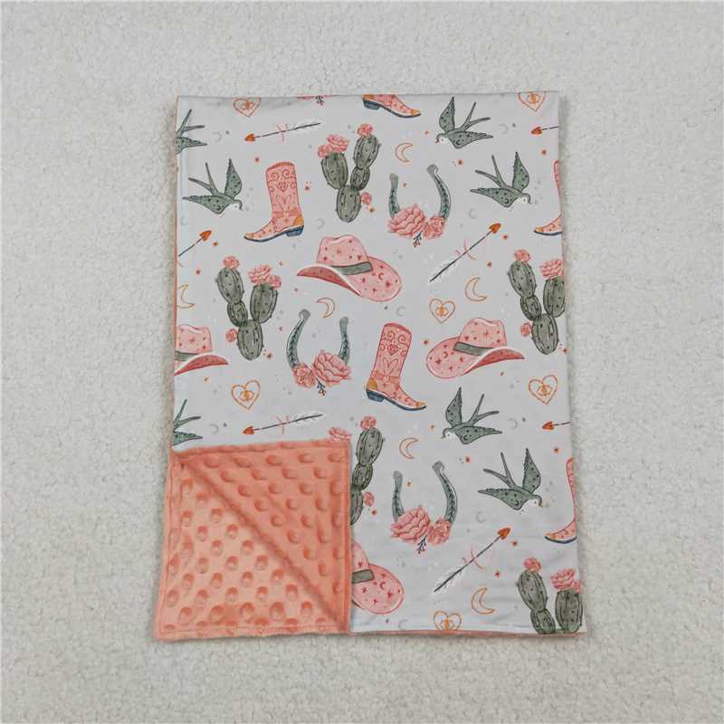 Pink and Green Western Blanket