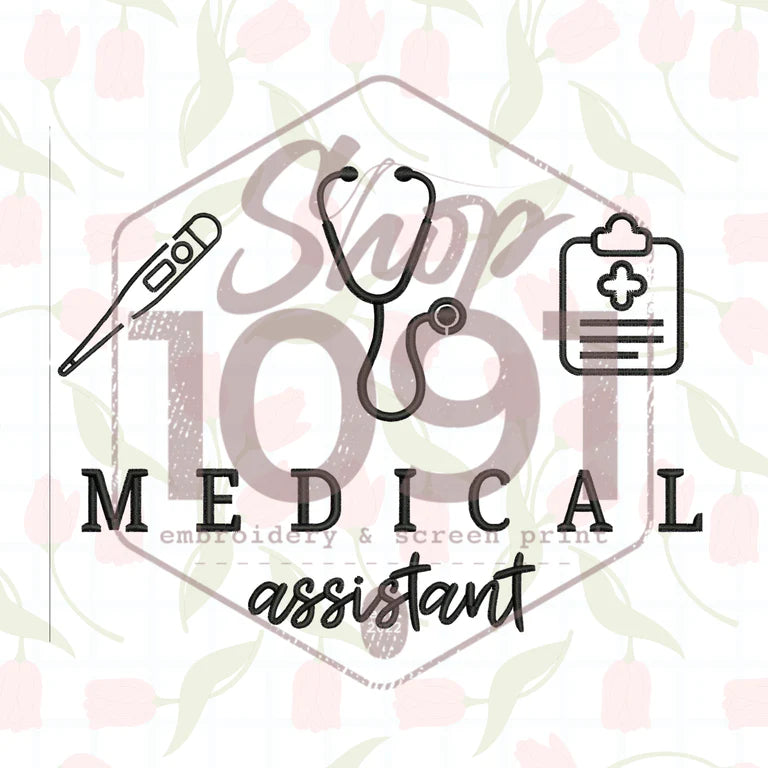 Medical Assistant Icons Embroidery