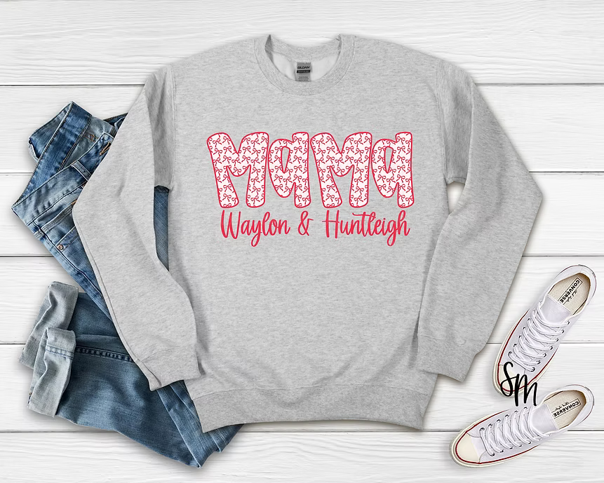 Mama Bows With Solid Outline