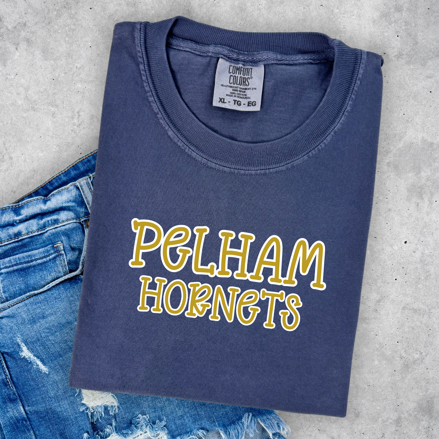 Pelham Hornets Pop Name with Outline