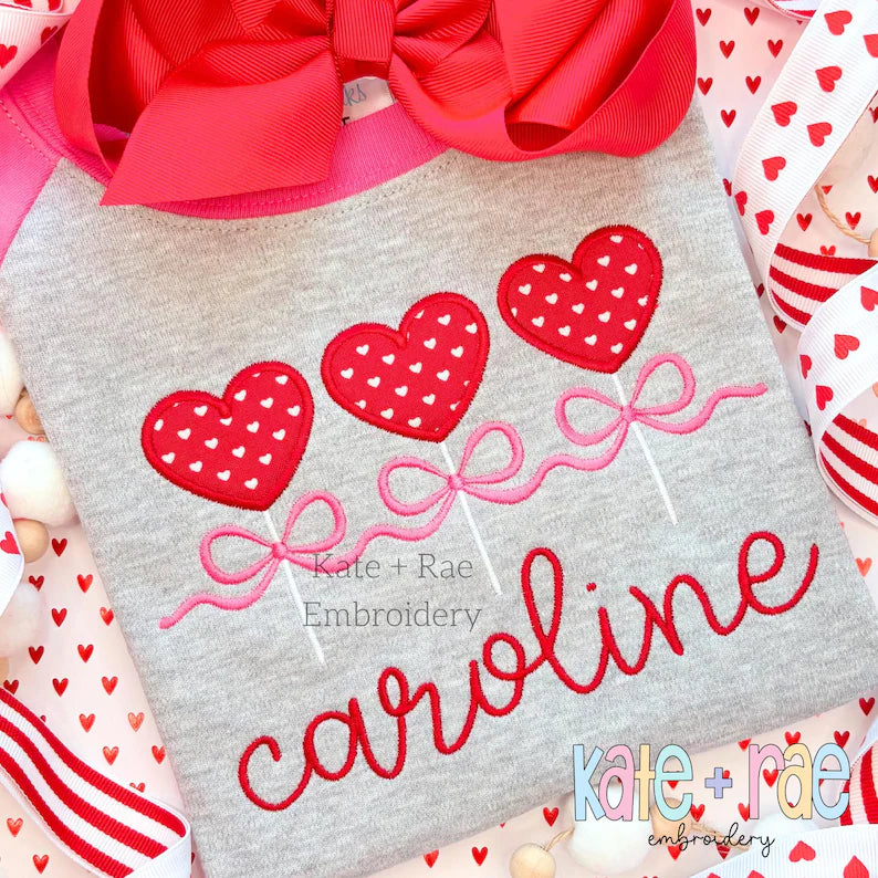 Three Heart Lollipops