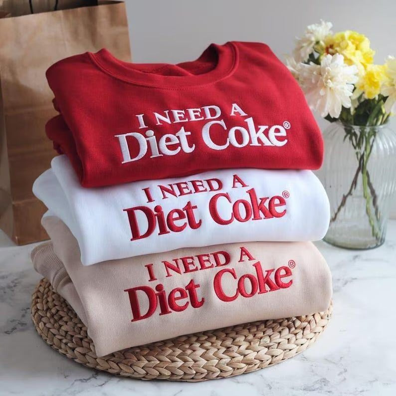 I need a Diet Coke embroidered