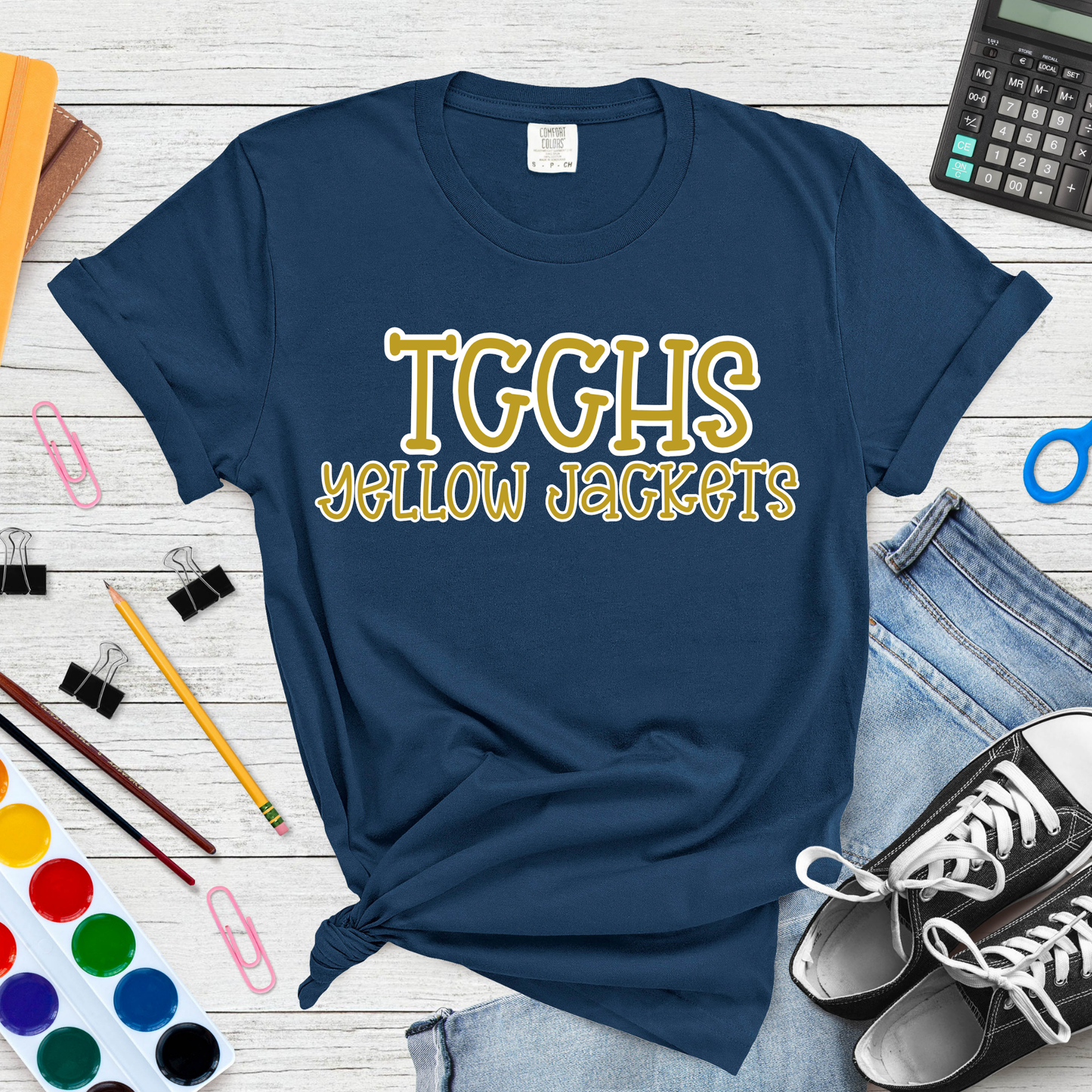 TCCHS Yellow Jackets Pop Name with Outline