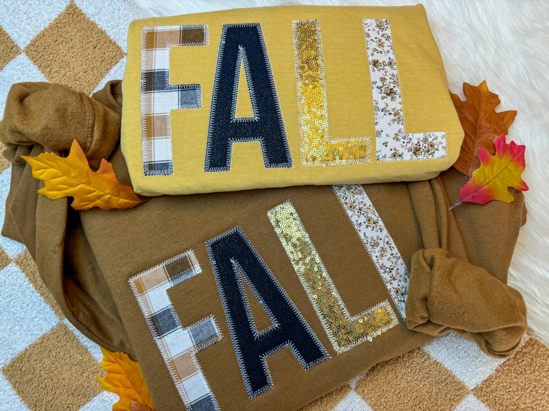 Fall Mutli Brown Theme Embroidered Applique