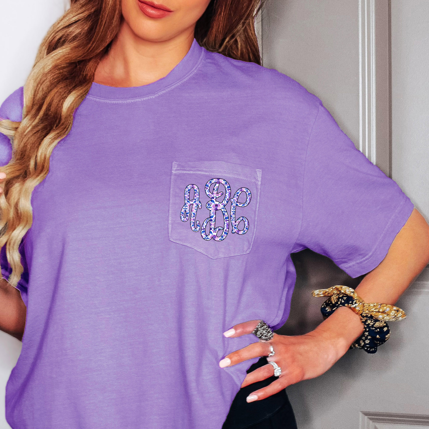 Printed Monogram Pocket Tee