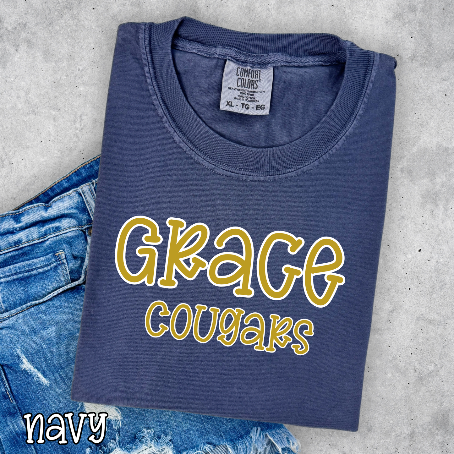 Grace Cougars Pop Name with Outline