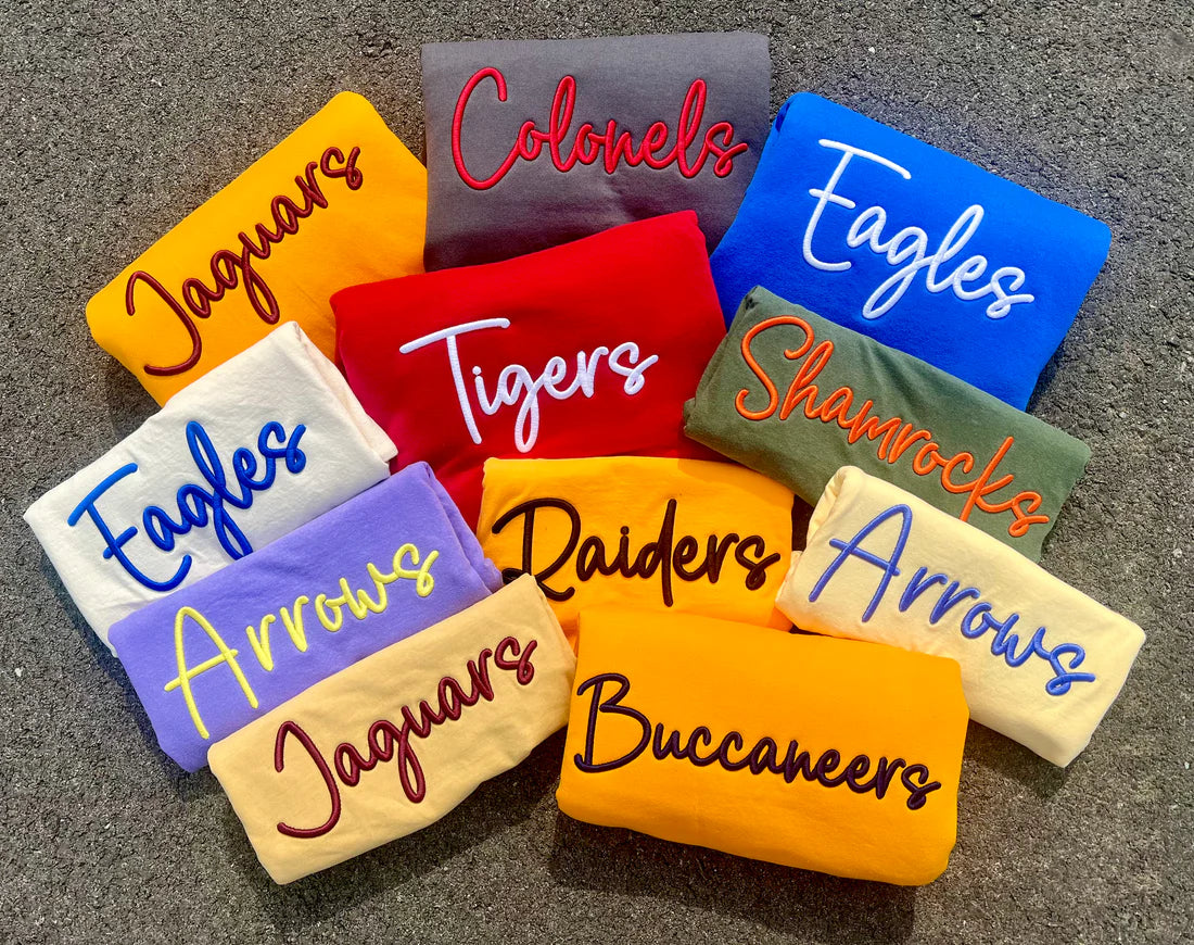 Cursive Mascot Puff - Crewneck Pullovers