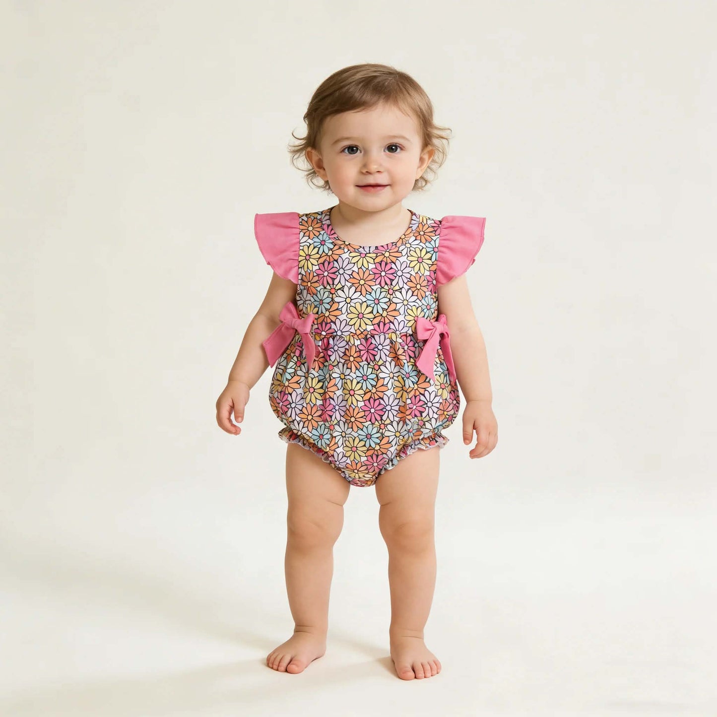 Daisies with Pink Bows and Ruffles Bubble