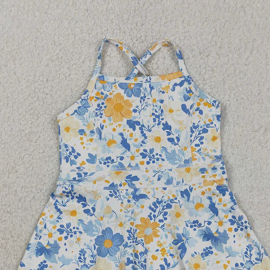 Yellow and Blue Floral Active Dress