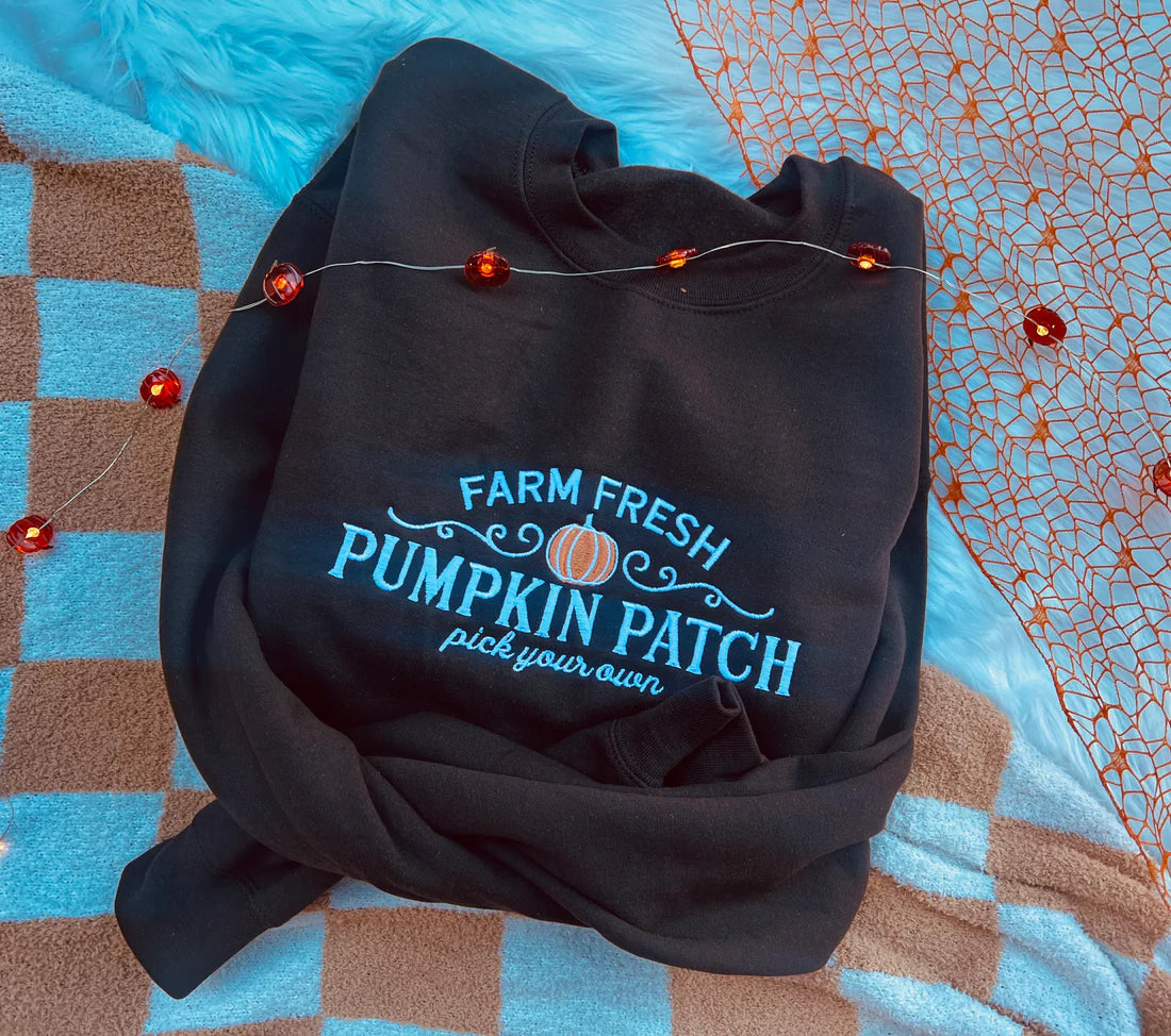 Farm Fresh Pumpkin Patch Embroidered Crewneck