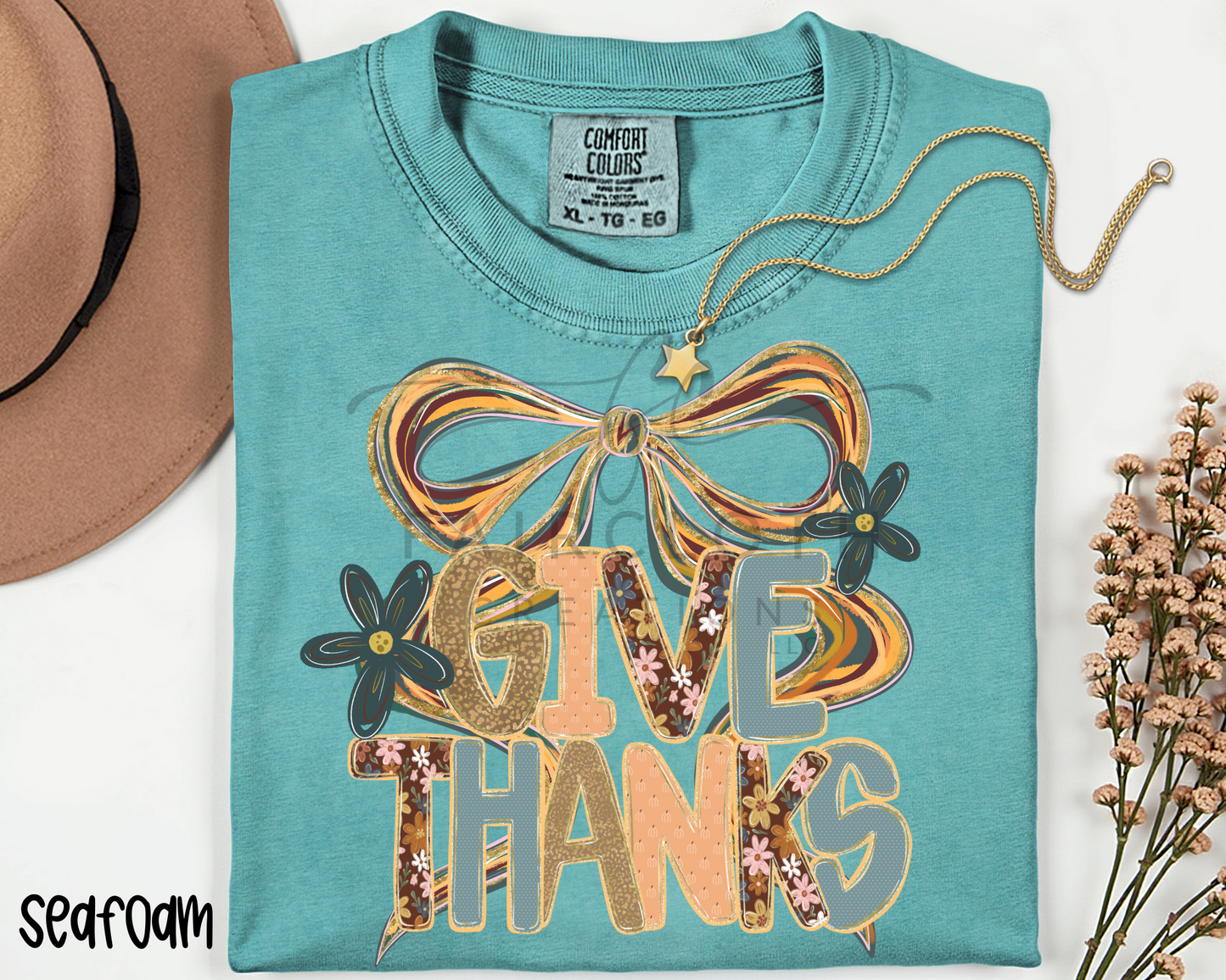 Give Thanks Watercolor Bow
