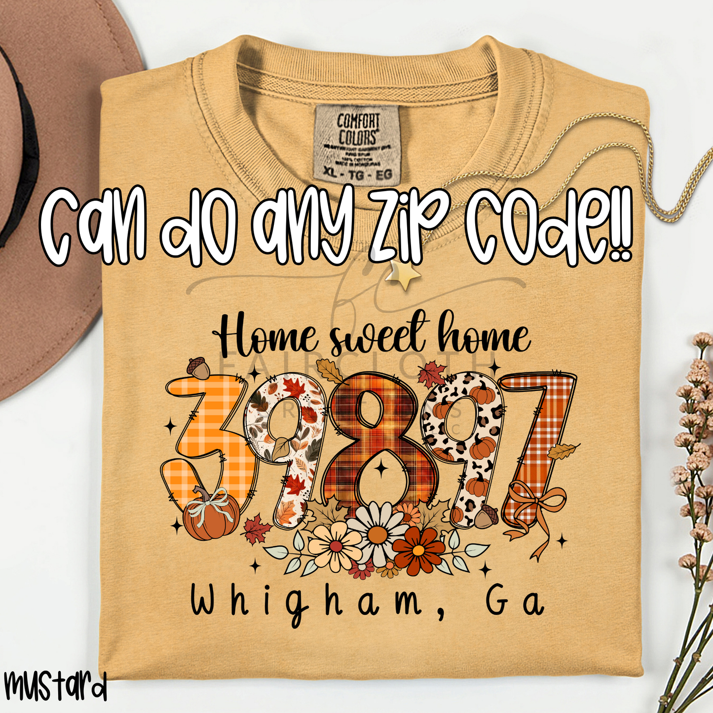 CUSTOM Zipcode Fall Designs