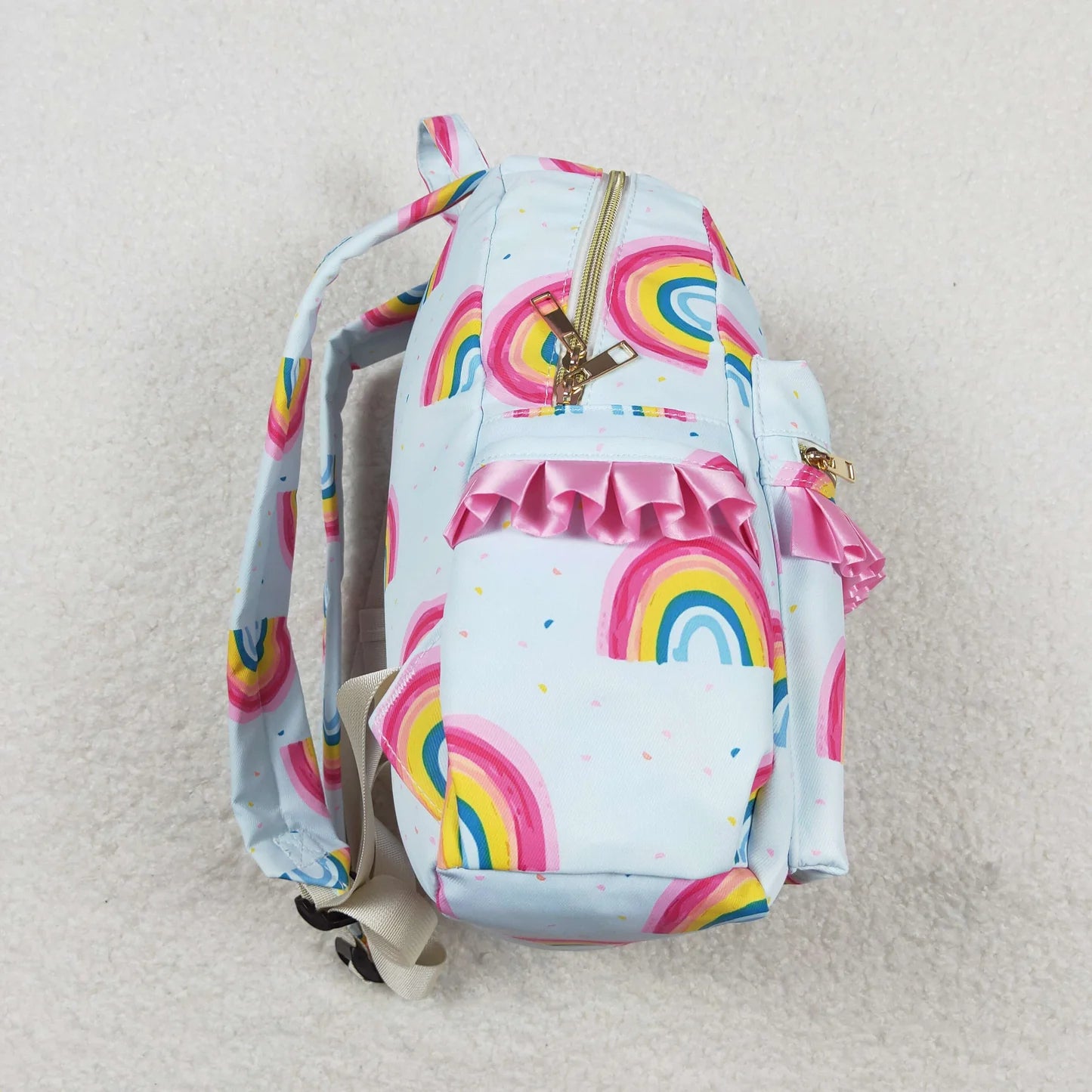 Rainbow Pink Ruffle Bookbag