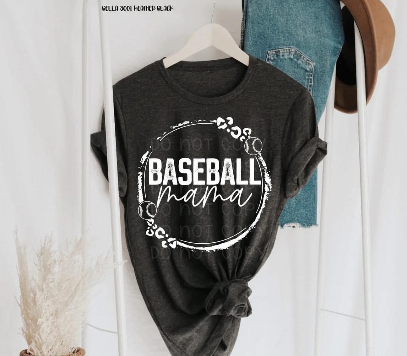 Baseball Mama Leopard Circle
