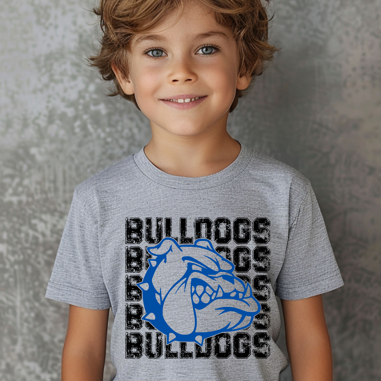 Bulldogs Stacked with Blue Dog