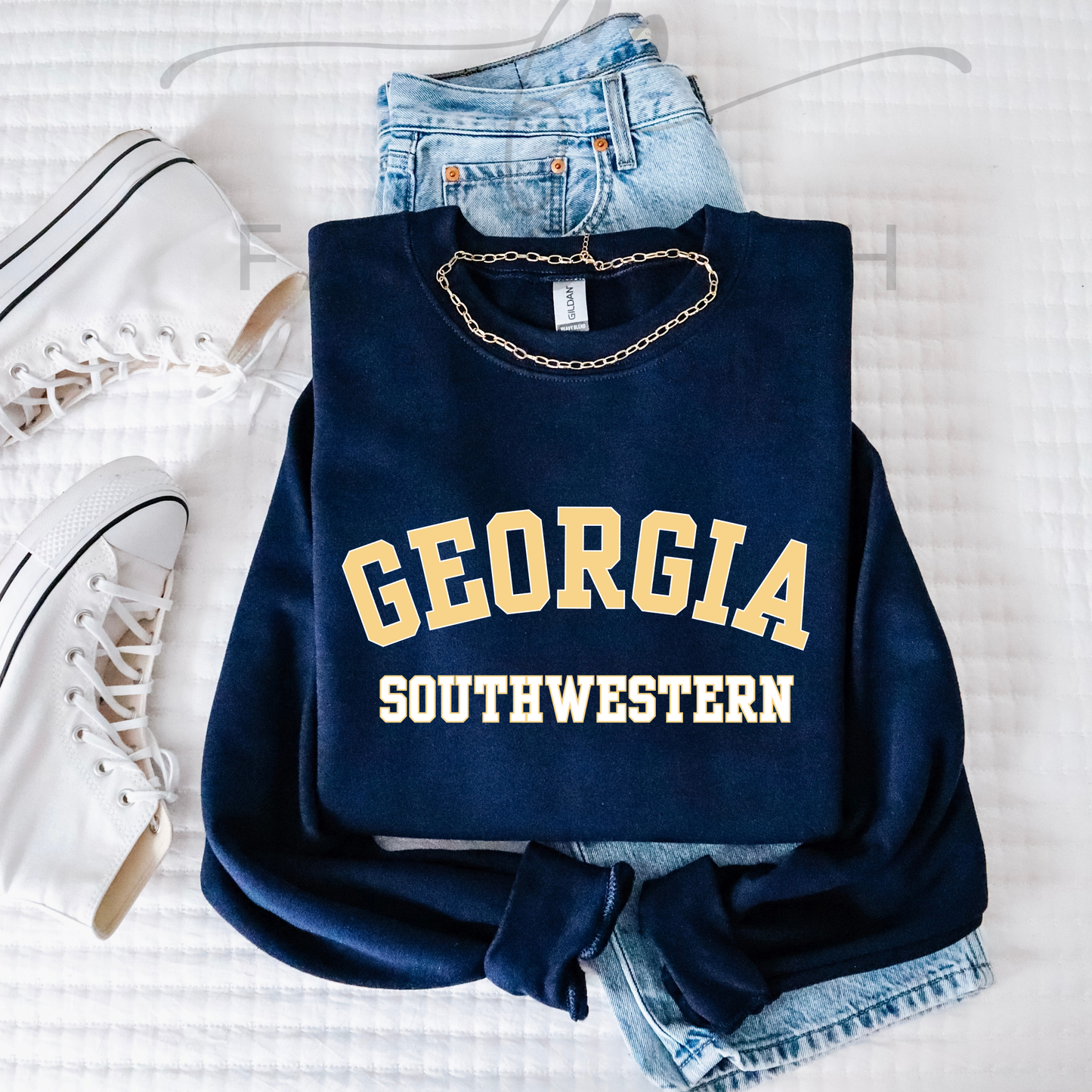 Curved- Georgia Southwestern- Gold and White