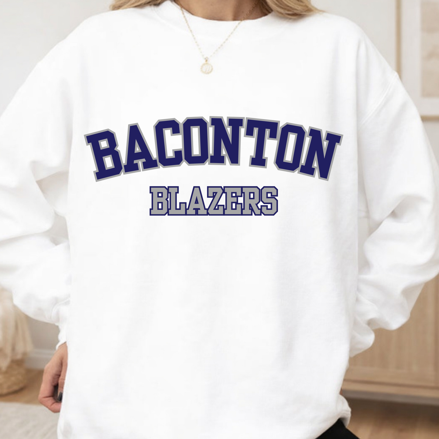 Curved Baconton- Navy and Grey