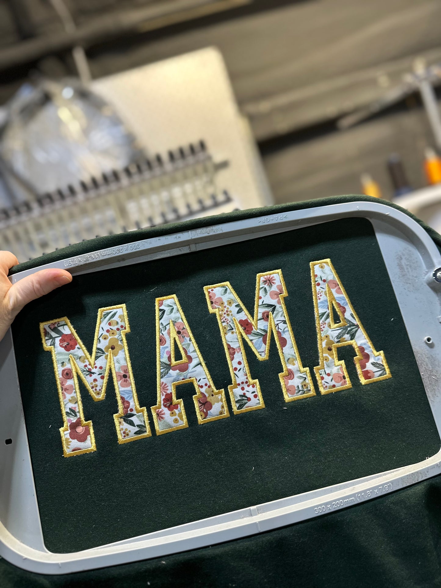 Floral Mama Appliqué- Dark Green