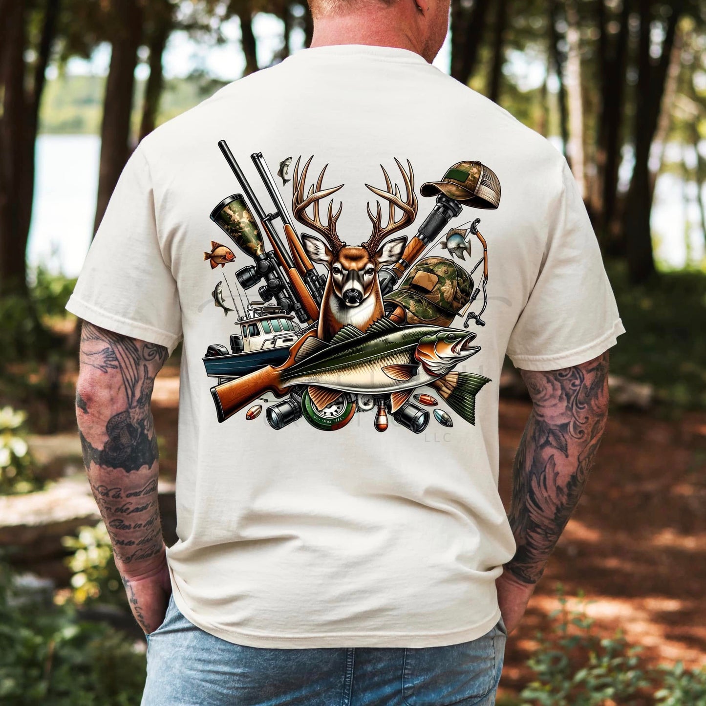Deer with Fish and Rifles