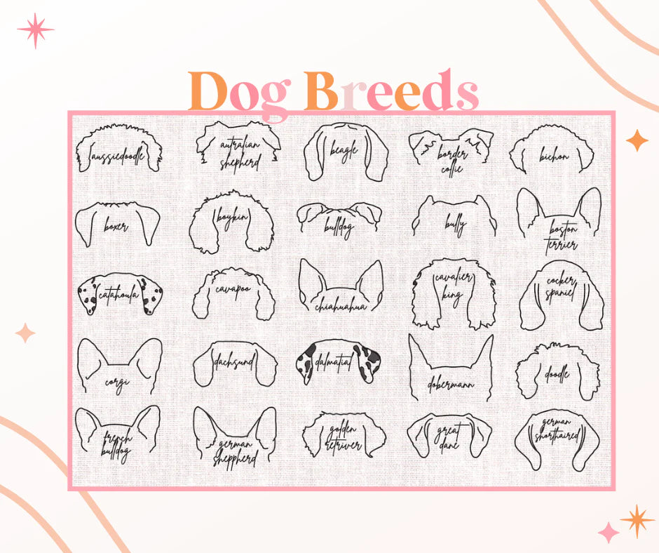 Embroidered Dog Outlines