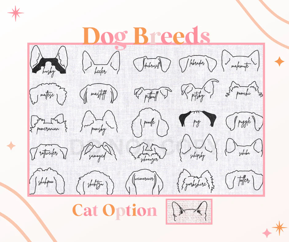Embroidered Dog Outlines