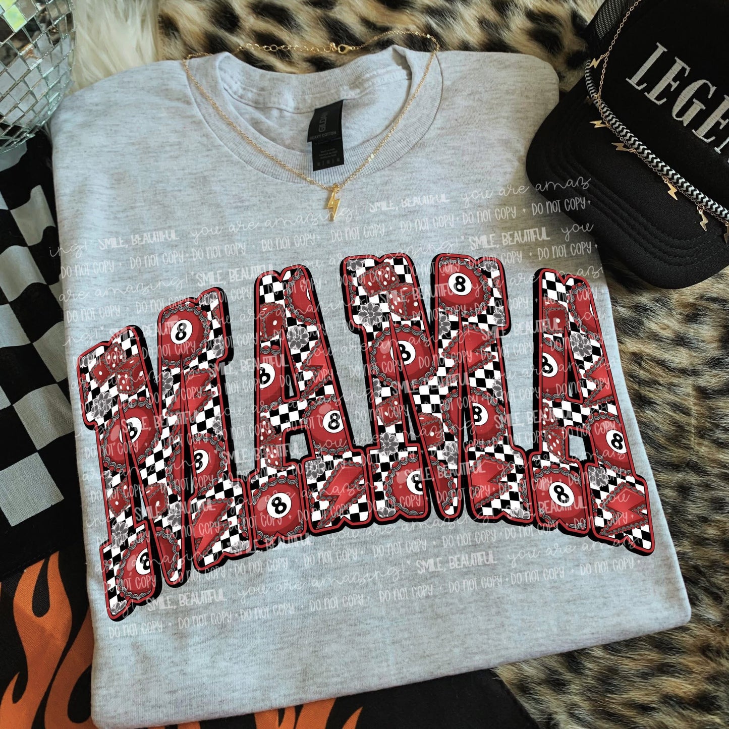 Eight Ball Red Checkered Mama