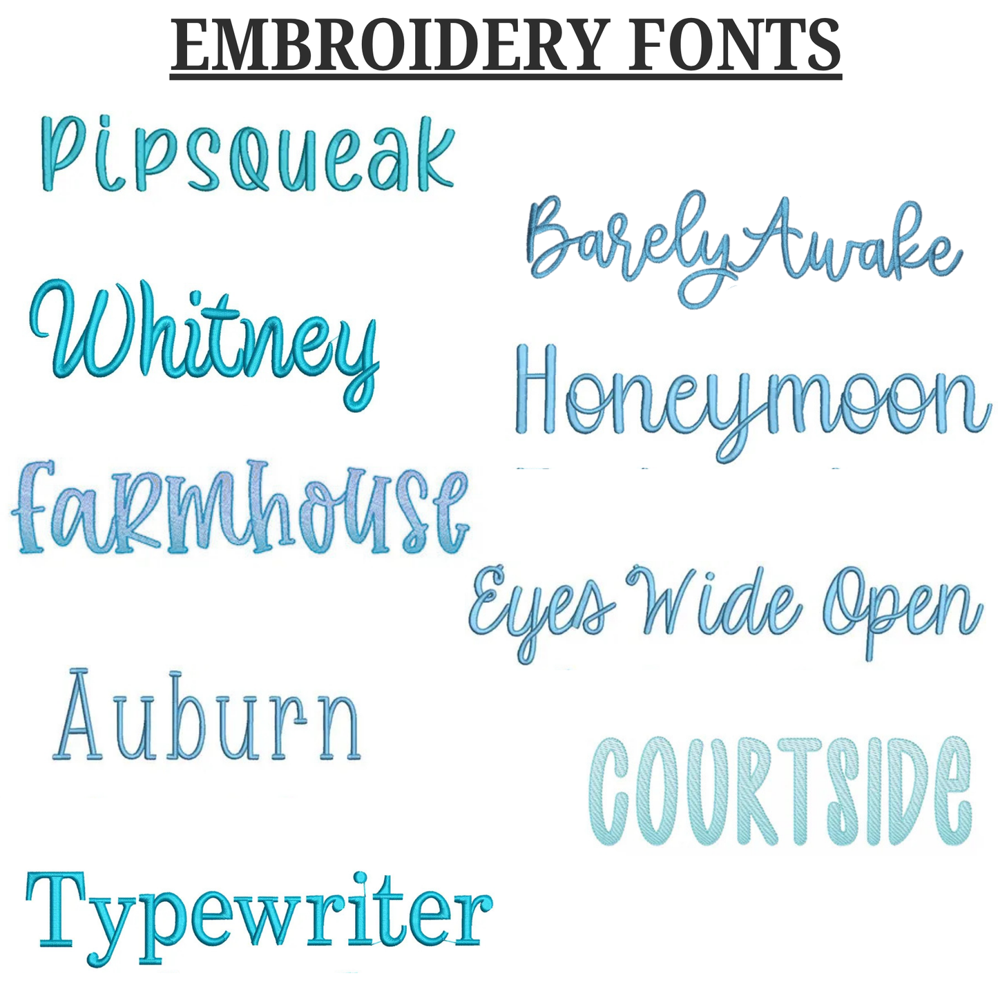 Embroidery Puff Names