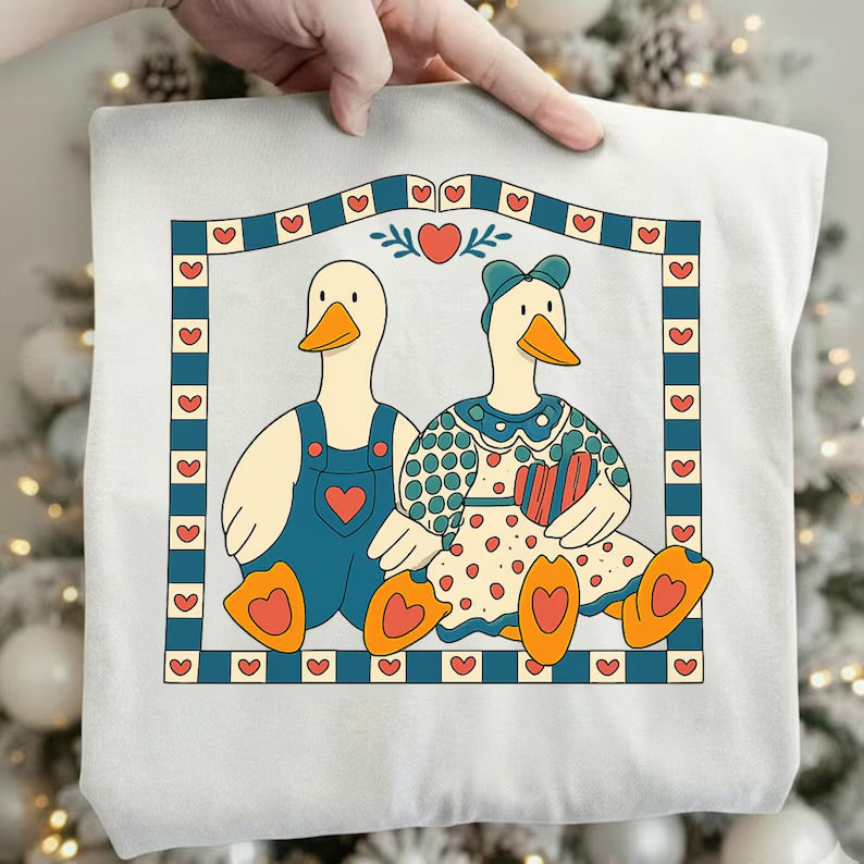 Farmer and Wife Geese