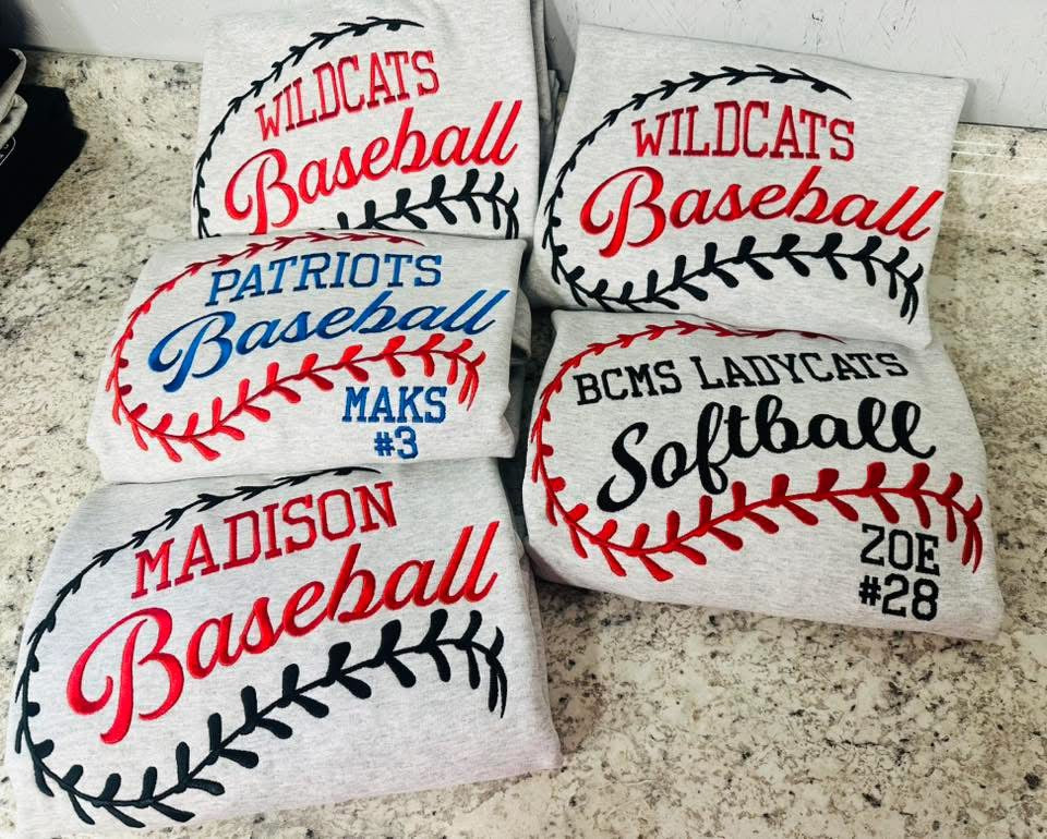 Baseball Team- Laces- Embroidered