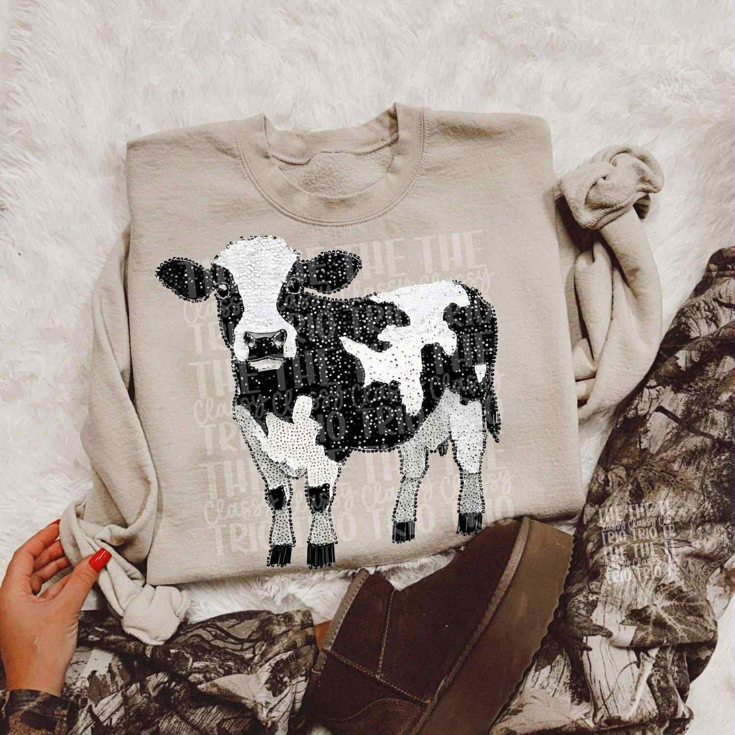 Faux Rhinestone Full Cow