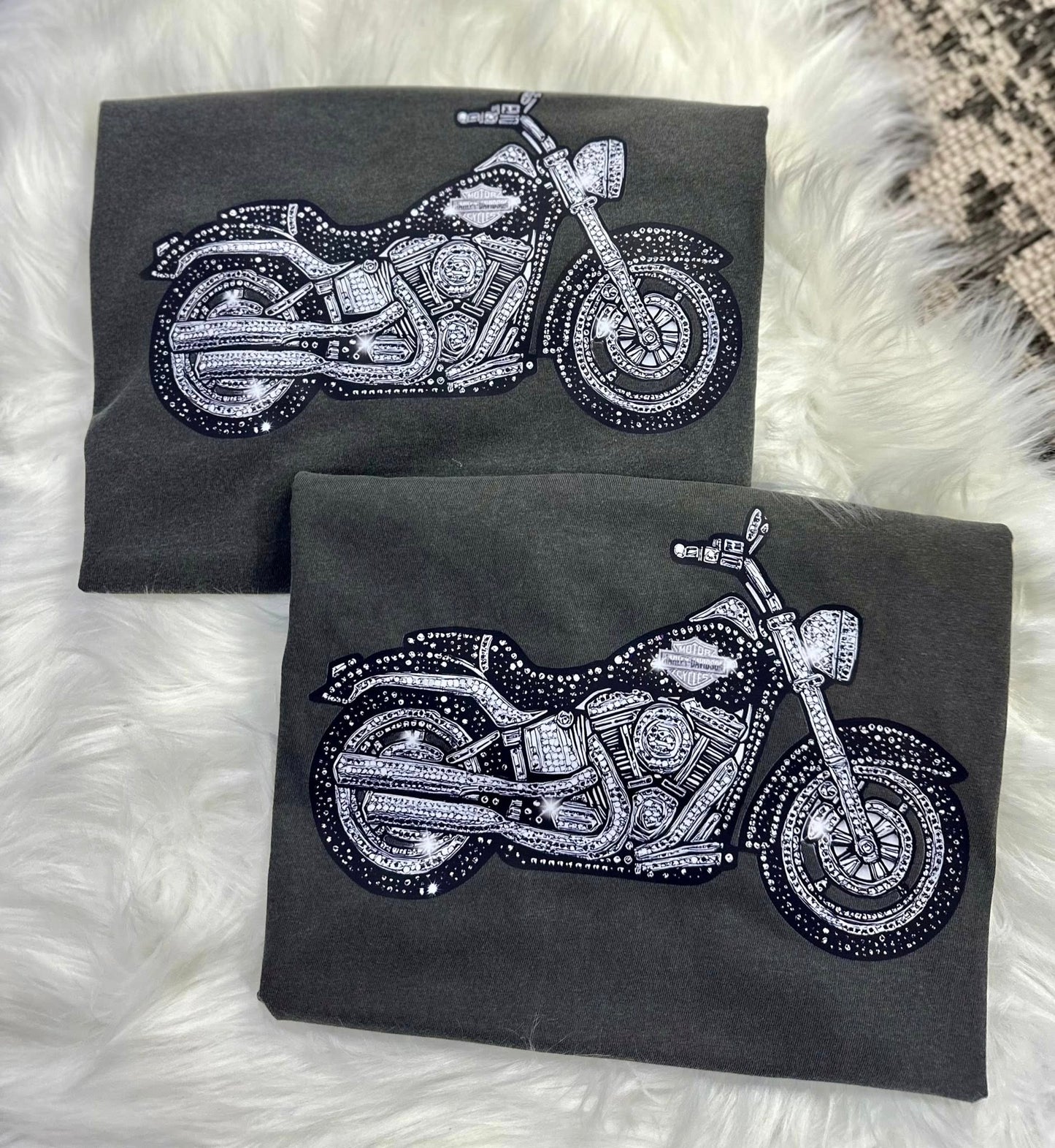 Faux Rhinestone Motorcycle