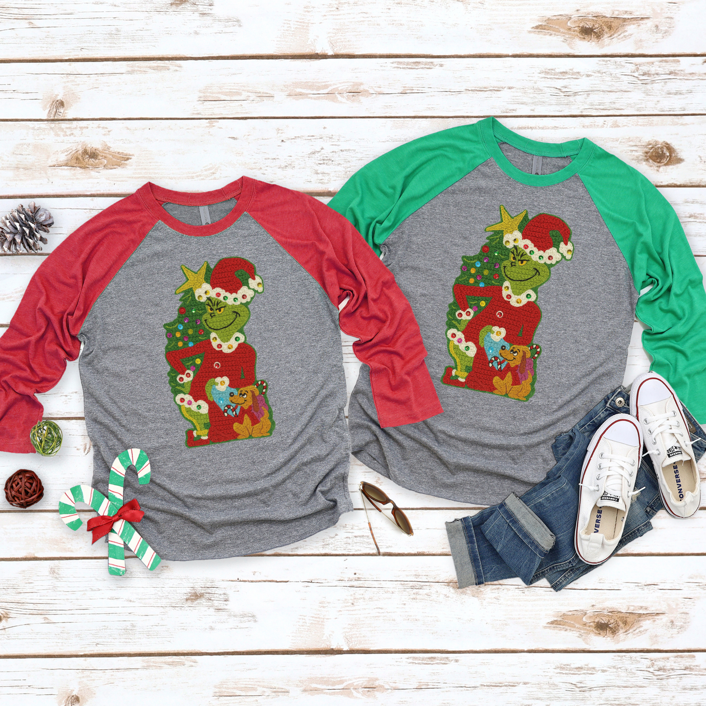 Faux Yarn Green Guy and Dog