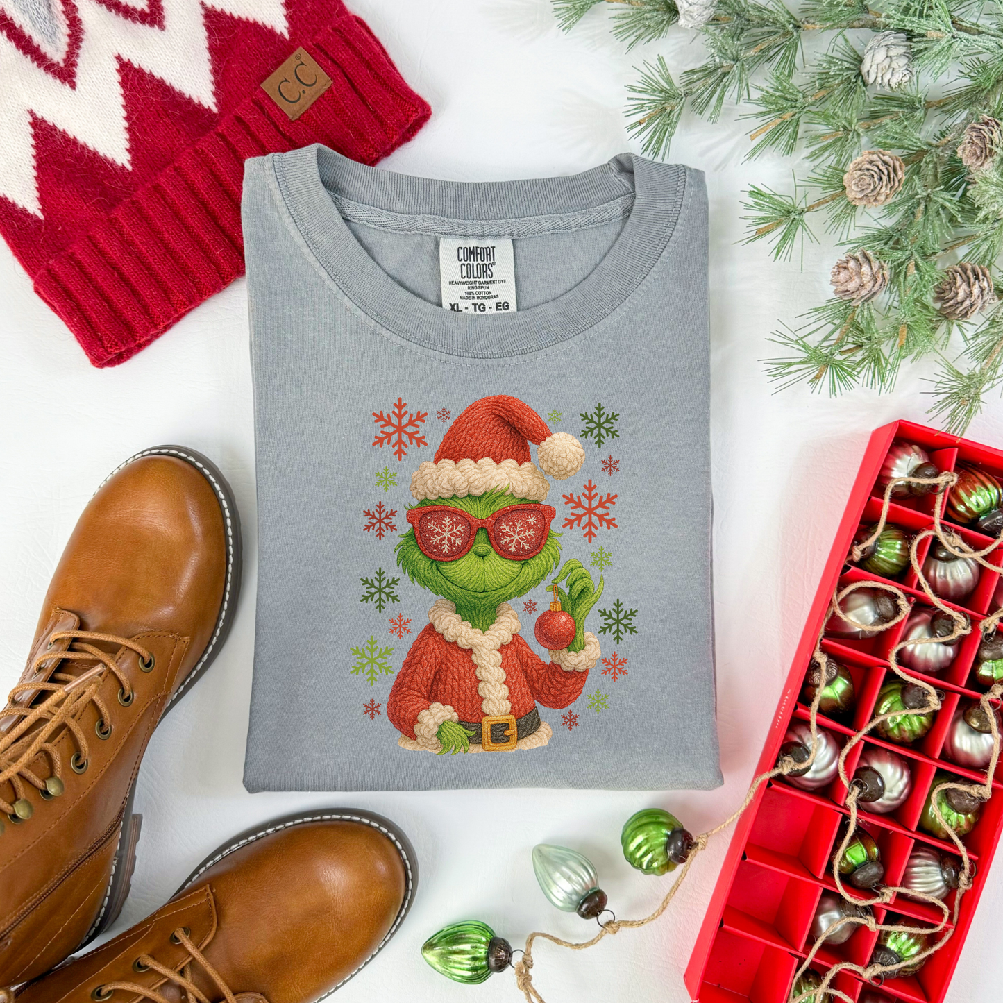 Faux Yarn Green Guy wearing Sunglasses Vintage