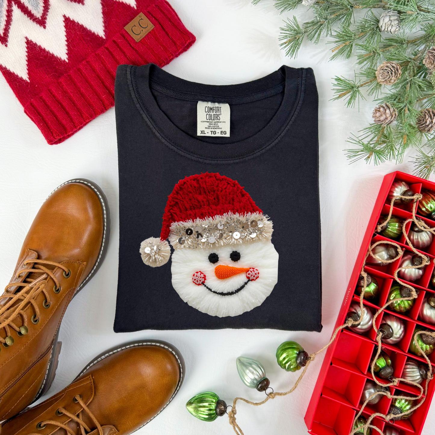 Faux Yarn Snowman Head