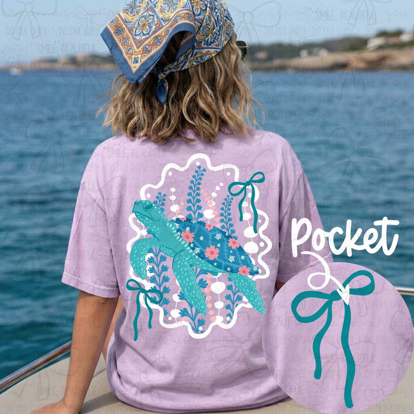 Floral Turtle with Bow